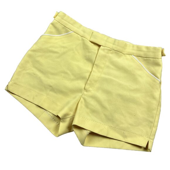 Vintage Shorts Mens Sz Fits 34”W Yellow Tennis Bottoms Hand Pockets USA Talon - Picture 1 of 9